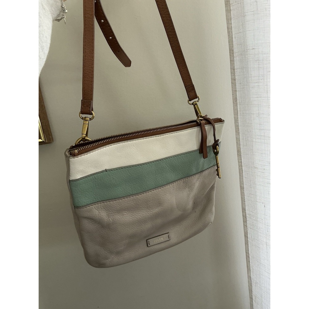 Fossil Leather Crossbody Bag Key Charm
